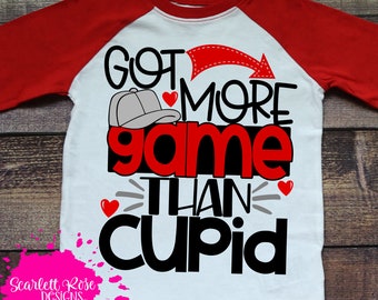 Got More Game than Cupid SVG, Valentine's Day SVG, Cupid svg, design, svg cut file, silhouette cameo, cricut