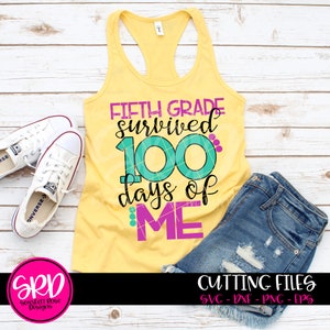 100 days of school, 5th grade svg, hello fifth grade, school svg, teacher svg, teacher school shirt design, school clipart, cameo, cricut
