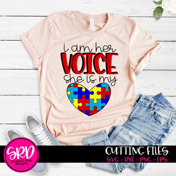 Cerebral Palsy Mom T-Shirt I Am Her Voice She Is My Heart Cerebral Palsy Mom T-Shirt I Am Her Voice She Is My Heart