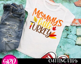 Thanksgiving, Mamas kleine Türkei, Herbstzeit, Türkei Gesicht, Schwanz Federn, junge und Mädchen Shirt geschnitten Datei für Silhouette Kamee und Cricut