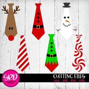 Natale SVG Tie Bundle taglio file, Santa svg, Elf svg, Renna, Snowman svg teglia cravatta per silhouette cameo e cricut