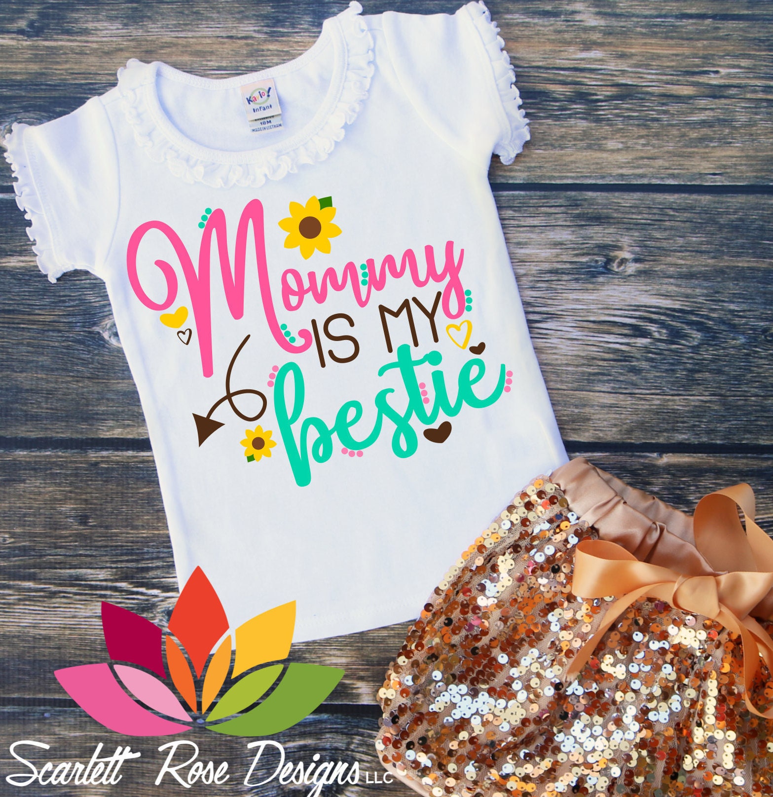 Download Mommy is my Bestie SVG DXF Love Mommys Girl Flower | Etsy