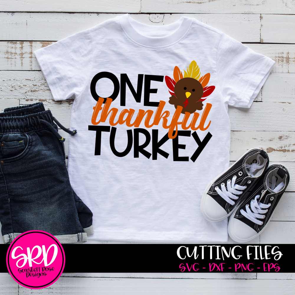 One Thankful Turkey SVG Thanksgiving Svg Turkey Clipart - Etsy