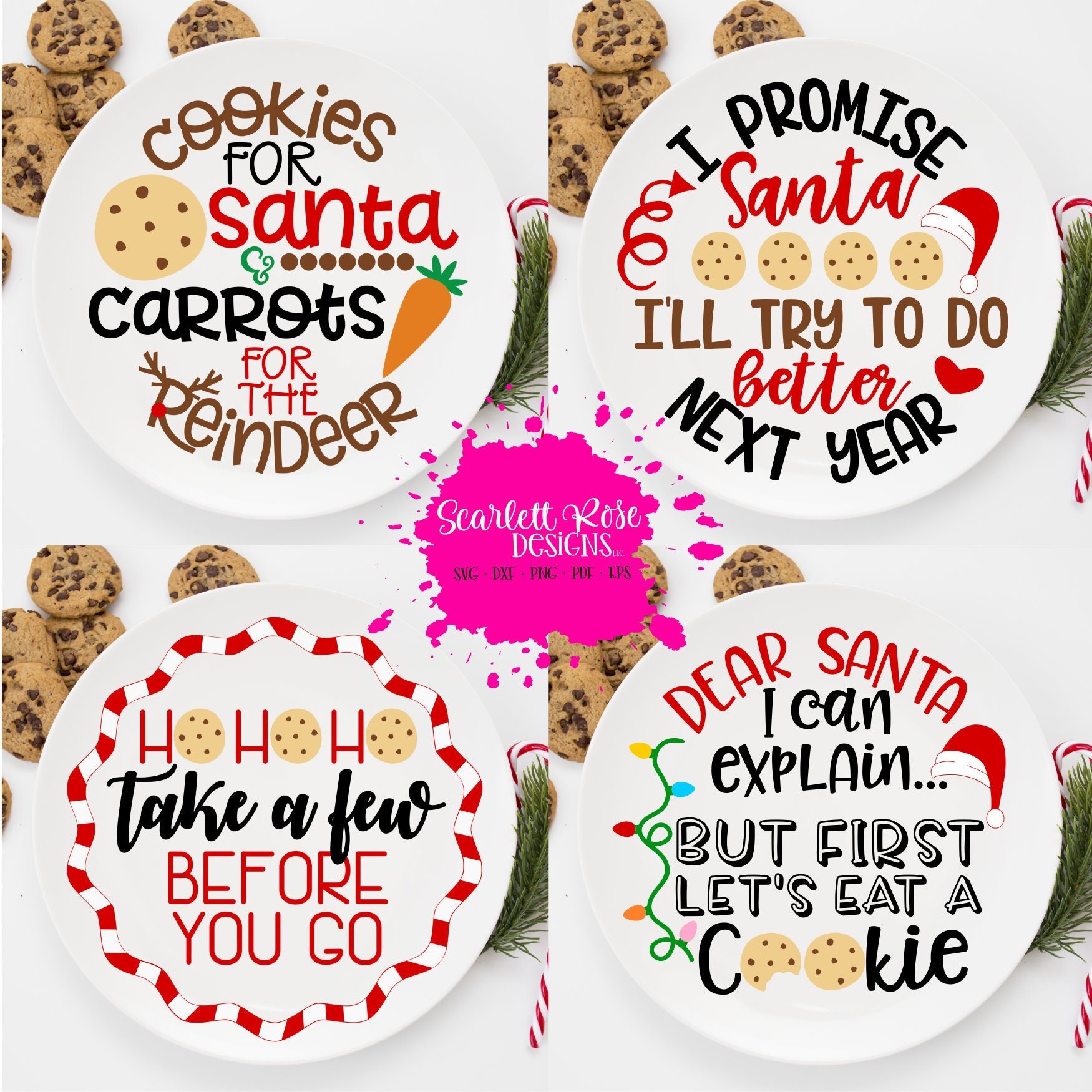 Download Christmas SVG Christmas Circle Santa Cookie Plate Design ...