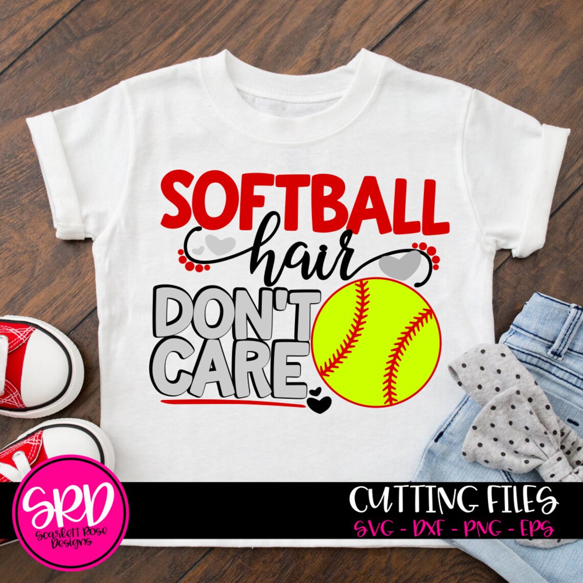 Softball SVG Softball Hair Don't Care Softball Girl - Etsy