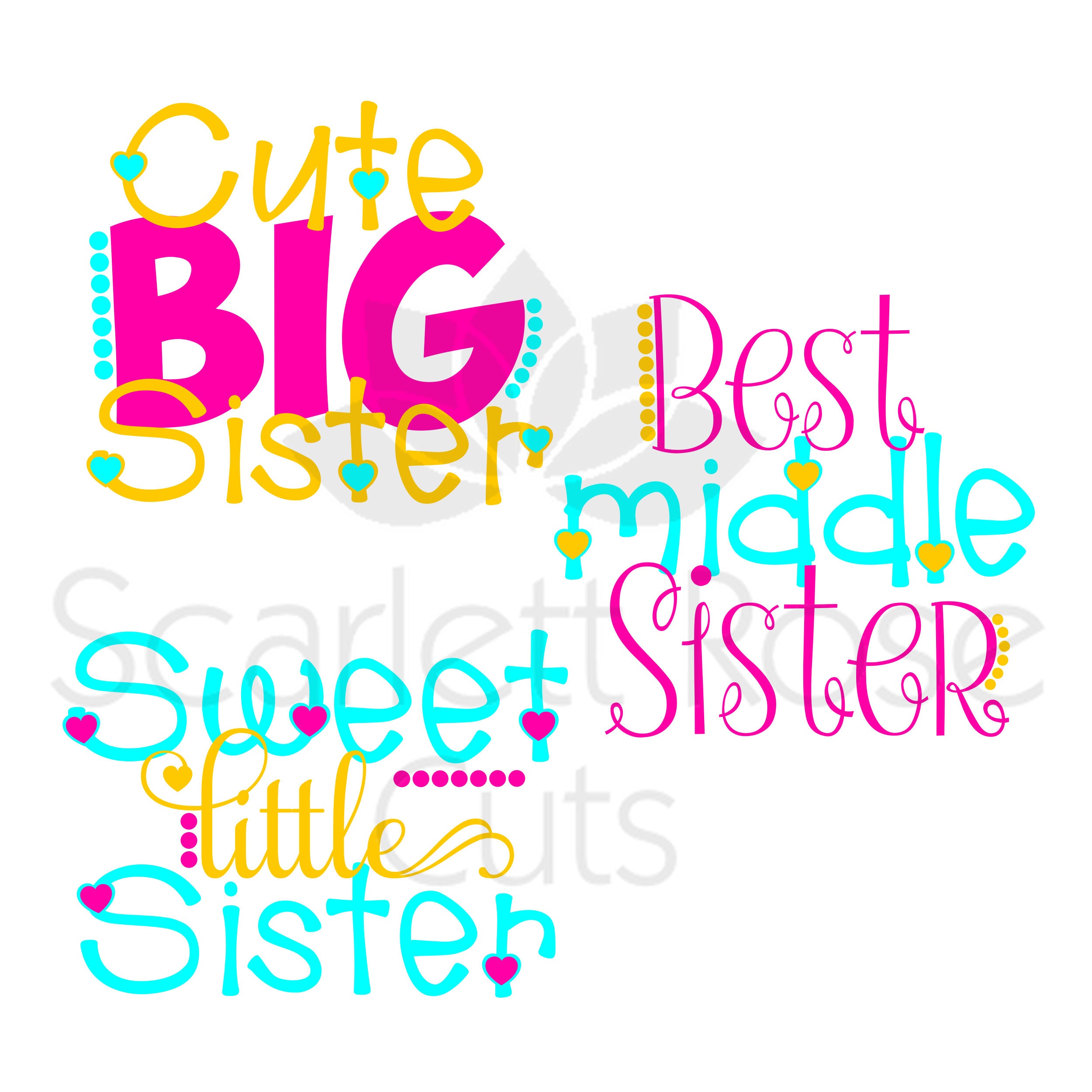 Download Little Middle Big Sister Set Svg Cut File For Silhouette Etsy