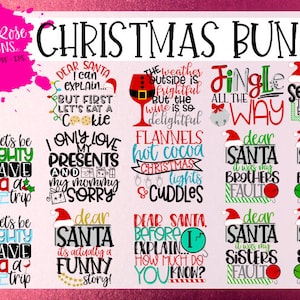 Tagliare Natale SVG, bundle in formato SVG, svg caro Babbo Natale, Natale svg file, disegno, camicia di Natale, cameo, cricut
