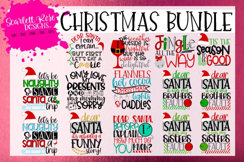 Dear Santa svg Christmas shirt cricut cameo SVG bundle Christmas SVG Christmas svg cut files design