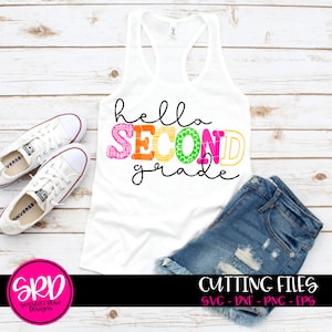 Back to school, Second Grade svg, hello 2nd Grade SVG, school svg, teacher svg, teacher school shirt design, school clipart, cameo, cricut