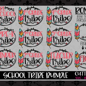 Back to school, SVG Bundle Preschool Pre-K to 5th grade, First Grade SVG, school cut file, svg file, 1st day of school, Teacher tribe svg