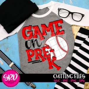 Game On Pre-K SVG, SVG cut file, Pre-K svg, Back to School svg, Baseball svg, First day of school svg, school shirt svg, cameo