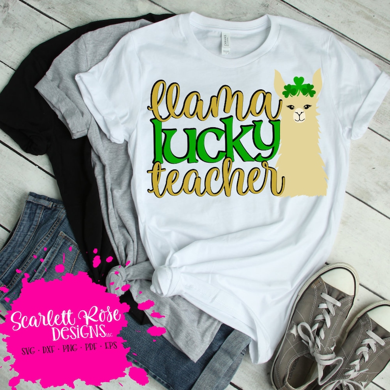 Download St Patricks Day SVG Llama Lucky Teacher svg svg cut file | Etsy