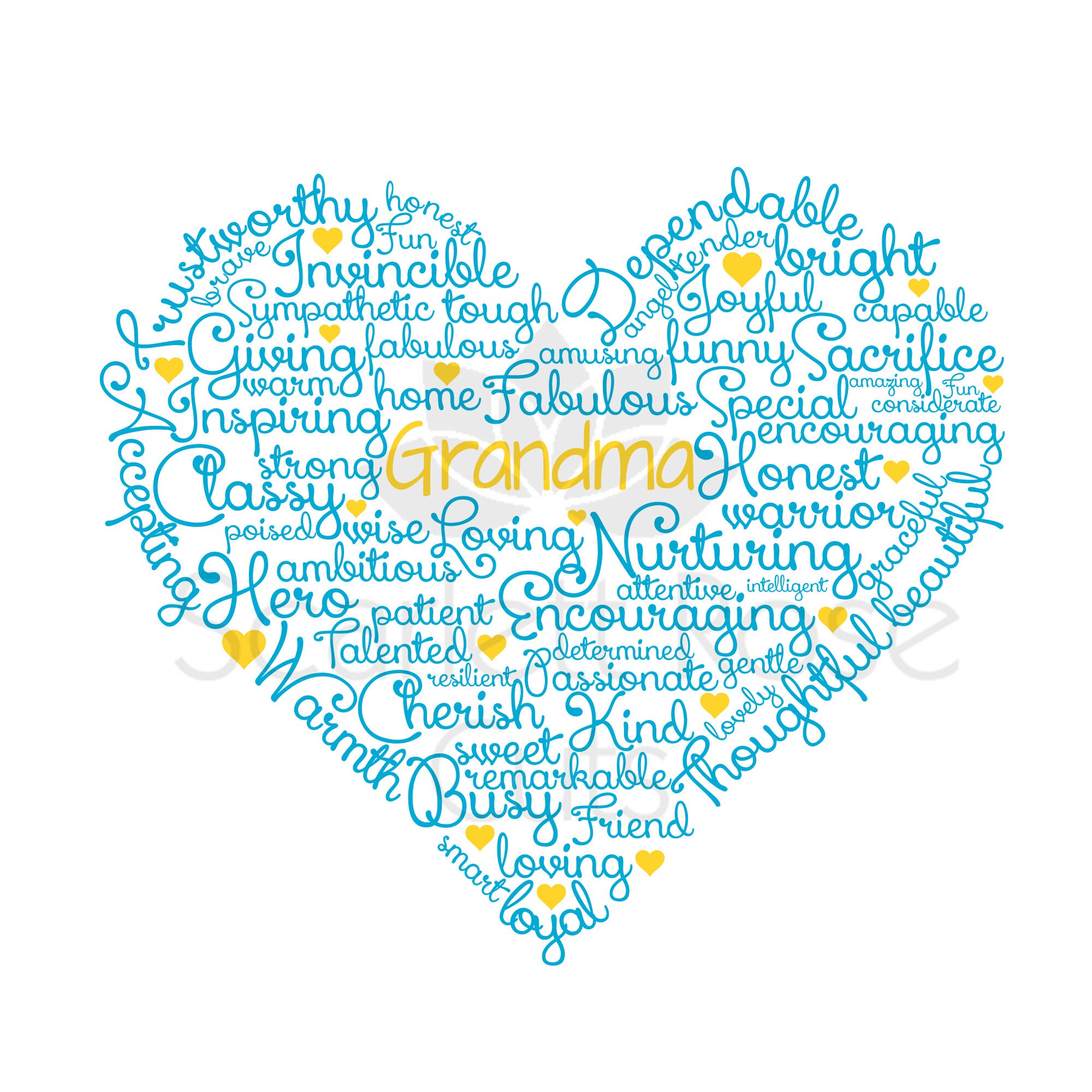 Download Grandma Word Cloud Mothers day SVG cut file for silhouette ...