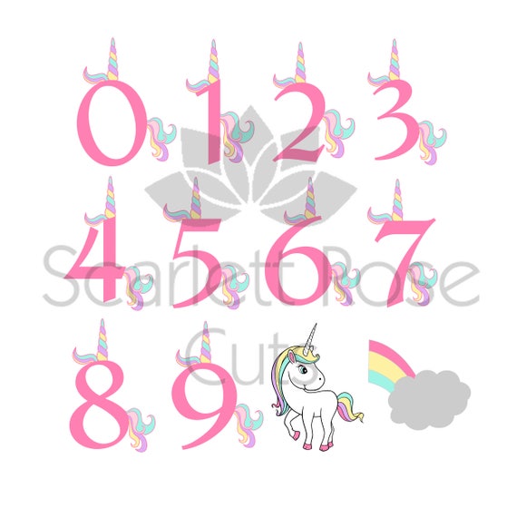 Download Rainbow Unicorn Svg Unicorn Birthday Numbers Unicorn Party Etsy