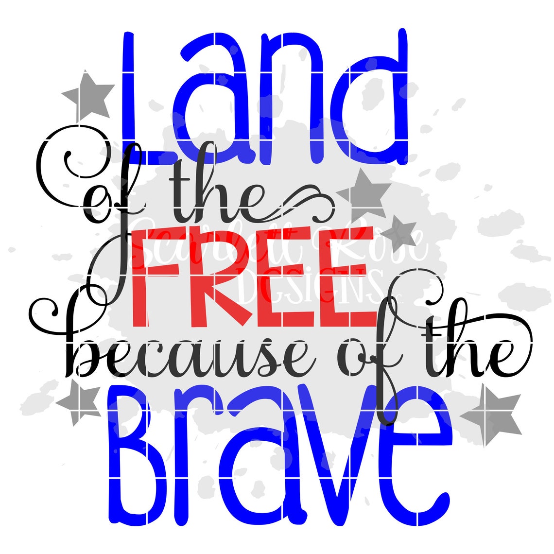 Land of the Free Because of the Brave SVG Fourth of July SVG - Etsy