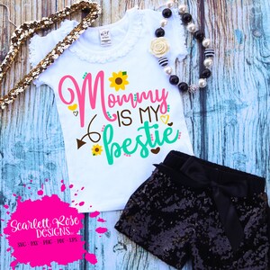 Mamãe é minha melhor amiga SVG, arquivo de corte svg, svg do Dia das Mães, camisa do primeiro dia das mães, camisa de menina, arquivos cameo, arquivos cricut