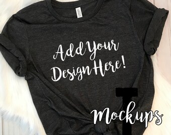 3001C Bella Canvas Mockup | Dark Gray Heather