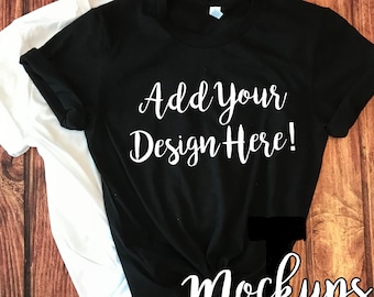 3001C Bella Canvas Black & White Shirt Mockup | Shirt Mock-Up