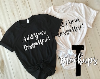 3001C Bella Canvas Black & White Shirt Mockup | Shirt Mock-Up