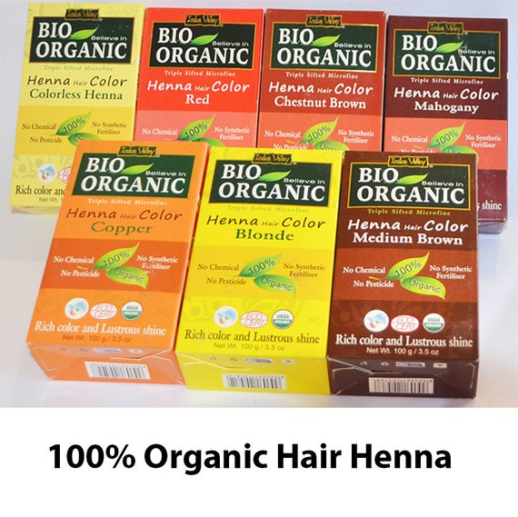 Henna Hair Dye 100 Organic Natural Hair Colour 100g Free Etsy