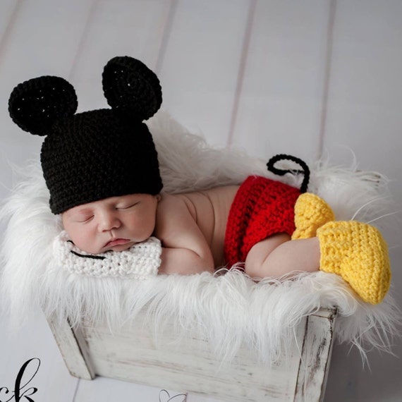 Mickey Mouse outfit newborn photo prop 
