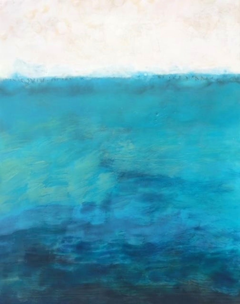 The Sea Speaks To Me II; Original Encaustic Seascape; 16 x 20 x 1 12