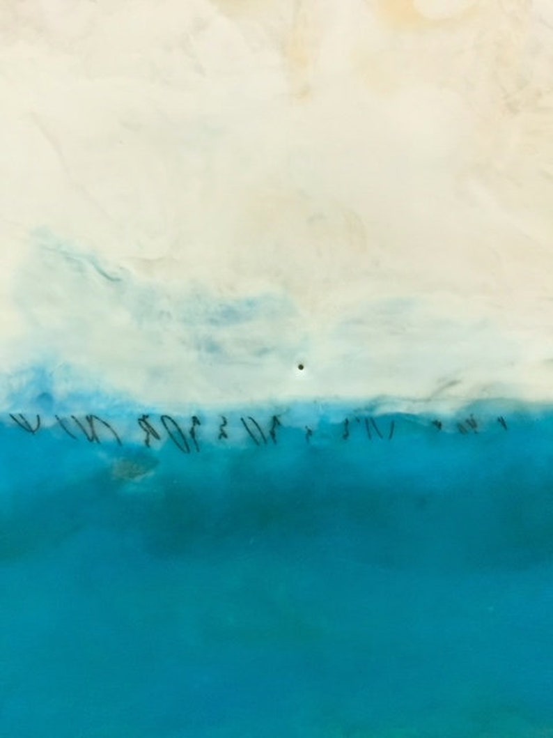 The Sea Speaks To Me II; Original Encaustic Seascape; 16 x 20 x 1 12