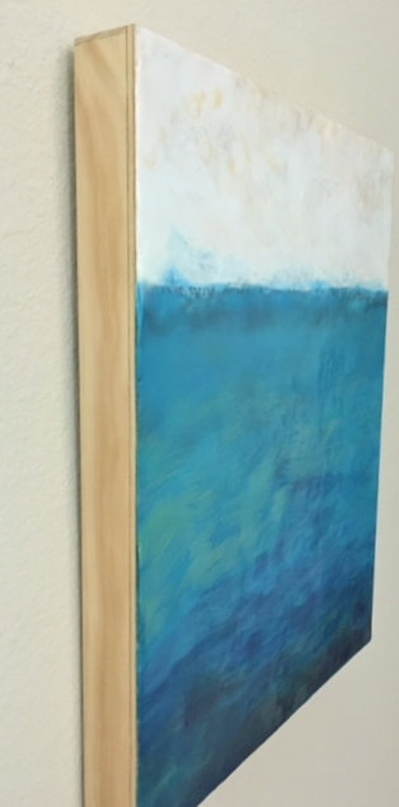 The Sea Speaks To Me II; Original Encaustic Seascape; 16 x 20 x 1 12