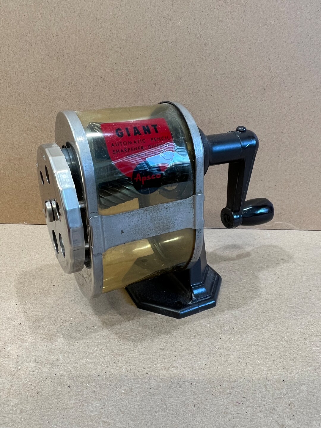 APSCO GIANT Pencil Sharpener, Early Version, Restored to Original Color