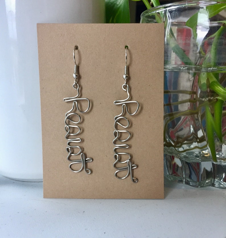 Resist Handmade Wire Earrings // Feminist Jewelry // Political Accessories image 2