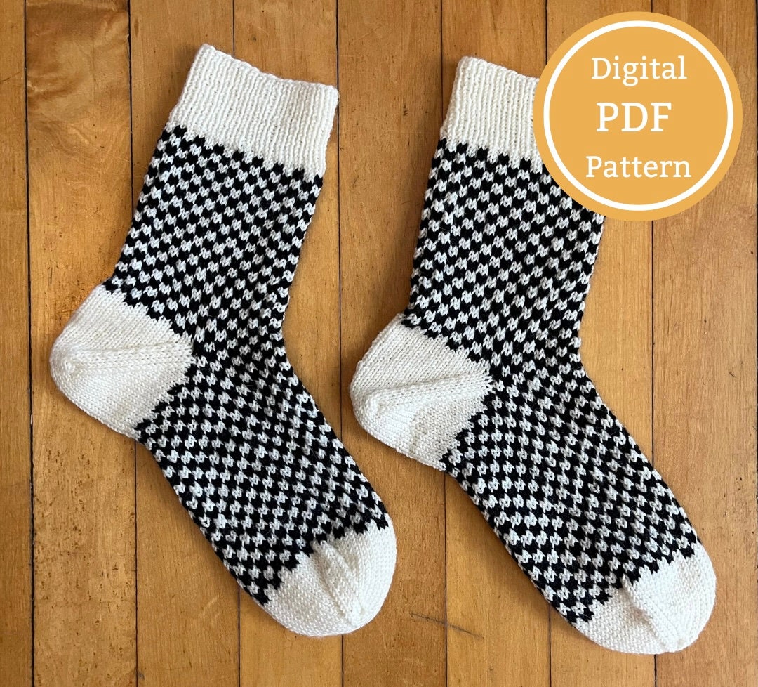 PDF PATTERN: Checkered Skate Socks Knitting Pattern