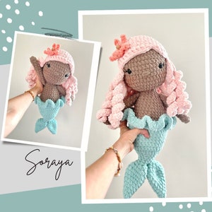 Soraya - Mermaid Crochet Pattern, Plushie Mermaid, PDF PATTERN - by BBadorables