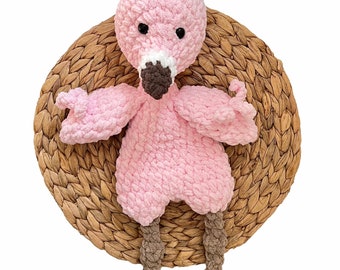 Flamingo Snuggler, Flamingo Lovey, 19" (48 cm) Crochet Handmade Flamingo Snuggler-BUY 1 GET 1 for 50% off