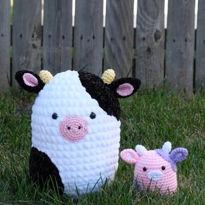 Crochet Cow Jumbo Squishmallow Plushie PDF PATTERN - by BBadorables