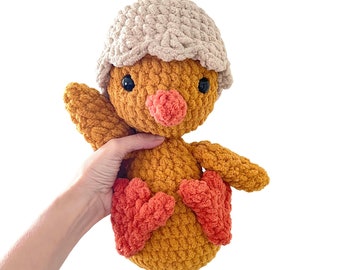 Chick Plushie, 12'' (30cm) tall, soft and cozy, Stuffed Chick with Egg Hat-BUY 1 GET 1 for 50% off
