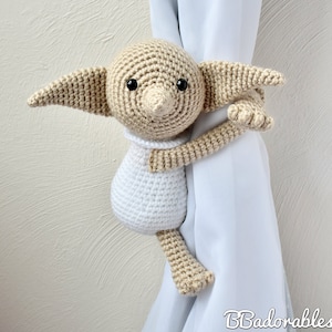 Elf doll curtain tieback - CROCHET PATTERN, right or left tieback pattern PDF -  Abraza Cortinas - by BBadorables