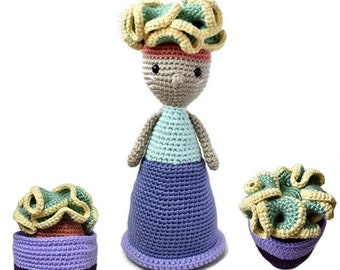 Elongata Plantpot - Crochet Doll Pattern, PDF PATTERN instant download - by BBadorables