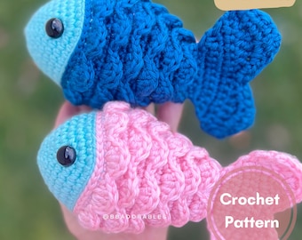 No-Sew Fish Crochet Pattern, PDF PATTERN - by BBadorables