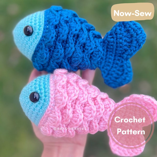 No-Sew Fish Crochet Pattern, PDF PATTERN - by BBadorables