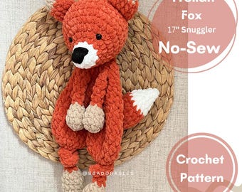 No-Sew Froilan Fox Snuggler Crochet PATTERN || Fox Amigurumi Snuggler Pattern || Lovey Fox Crochet Pattern