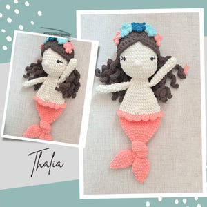 Thalia Mermaid Snuggler Crochet Pattern, Lovey Mermaid, LOW SEW pattern only