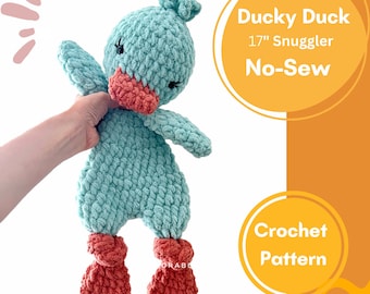 No-Sew Ducky Mini Duck Snuggler Crochet PATTERN || Duck Amigurumi Snuggler Pattern || Lovey Duck Crochet Pattern