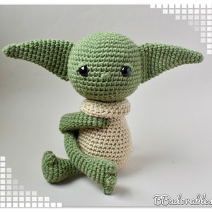 Baby Yda curtain tieback CROCHET PATTERN, right or left Yoda tieback pattern PDF Yoda Abraza Cortinas by BBadorables image 10