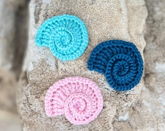 Seashell Applique Crochet Pattern -  Sea Shell Appliques - Seashell Embellishments - Under the Sea - PDF Pattern by BBadorables