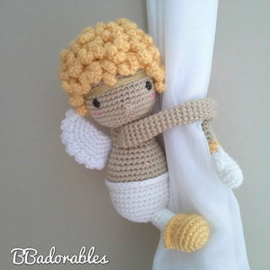 Guardian Angel Curtain tieback crochet PATTERN, right or left tieback pattern PDF Angel Pattern PDF instant download by BBadorables image 5