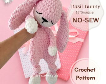 No-Sew Basil Bunny Snuggler Crochet PATTERN || Bunny Amigurumi Snuggler Pattern || Lovey Bunny Crochet Pattern