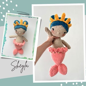 Sheyla - Modèle sirène au crochet, peluche sirène, PATRON PDF - par BBadorables