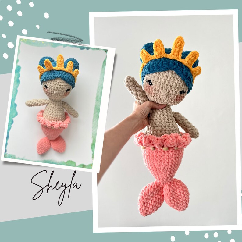 Sheyla - Patrón de Sirena de Crochet, Sirena de Peluche, PATRÓN PDF - por BBadorables