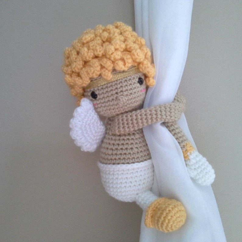 Guardian Angel Curtain tieback crochet PATTERN, right or left tieback pattern PDF Angel Pattern PDF instant download by BBadorables image 2