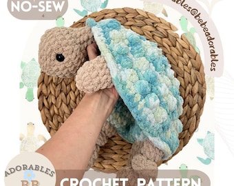Tom Turtle Reversible Snuggler Crochet Pattern | No-Sew Amigurumi